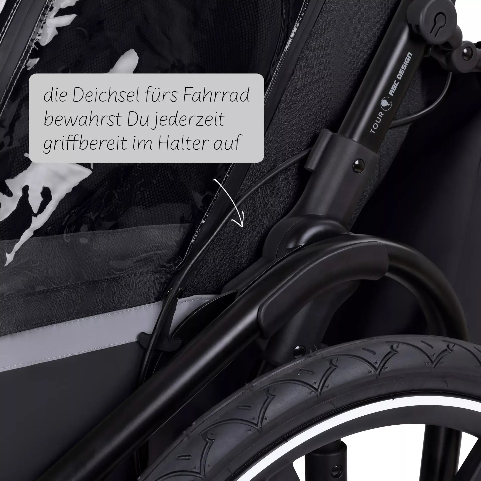 ABC Design Tour - Fahrradanhänger mit 2 Sitzen & Lufträdern - Ink