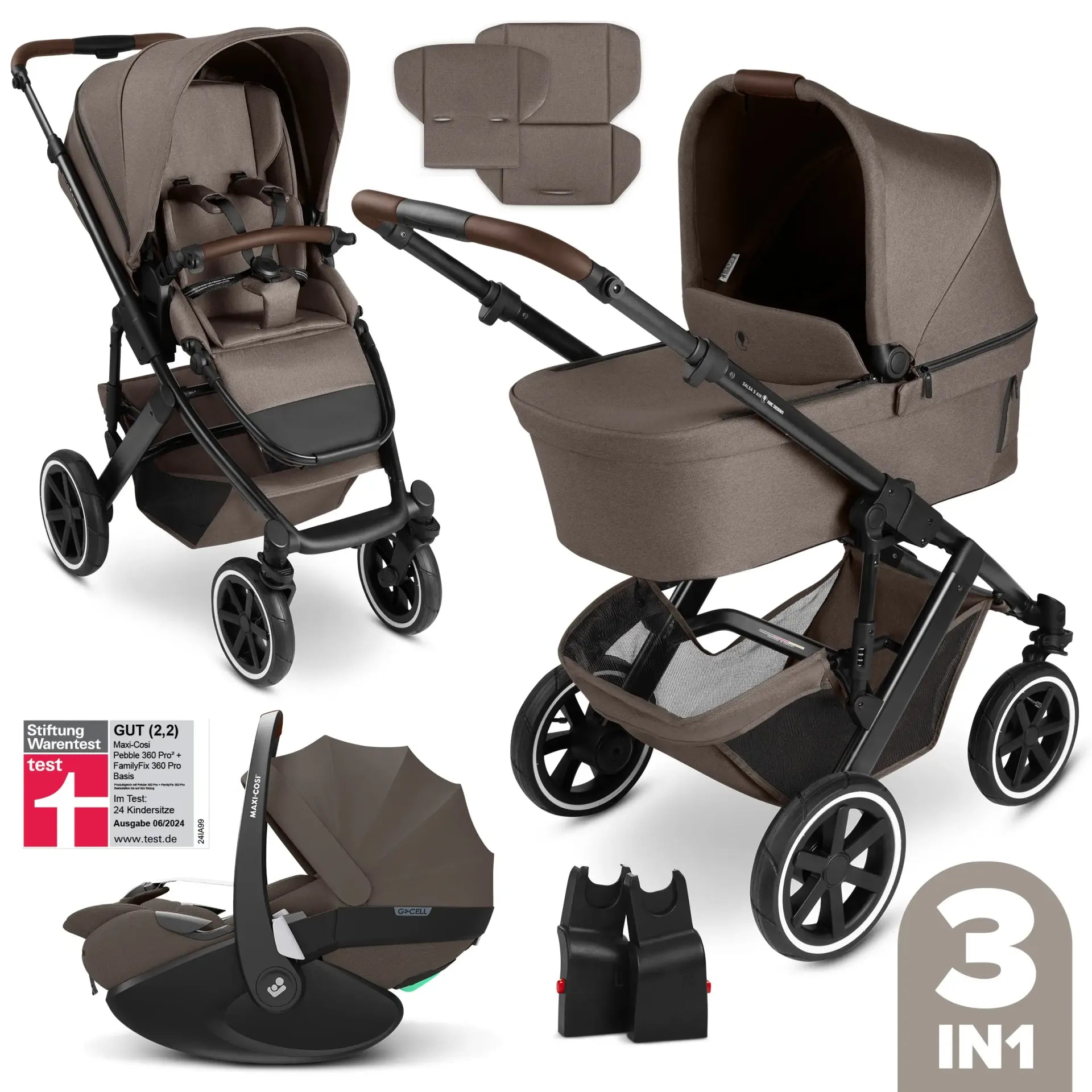 Salsa 5 Air Set + Maxi Cosi Pebble 360 pro2 - Nature