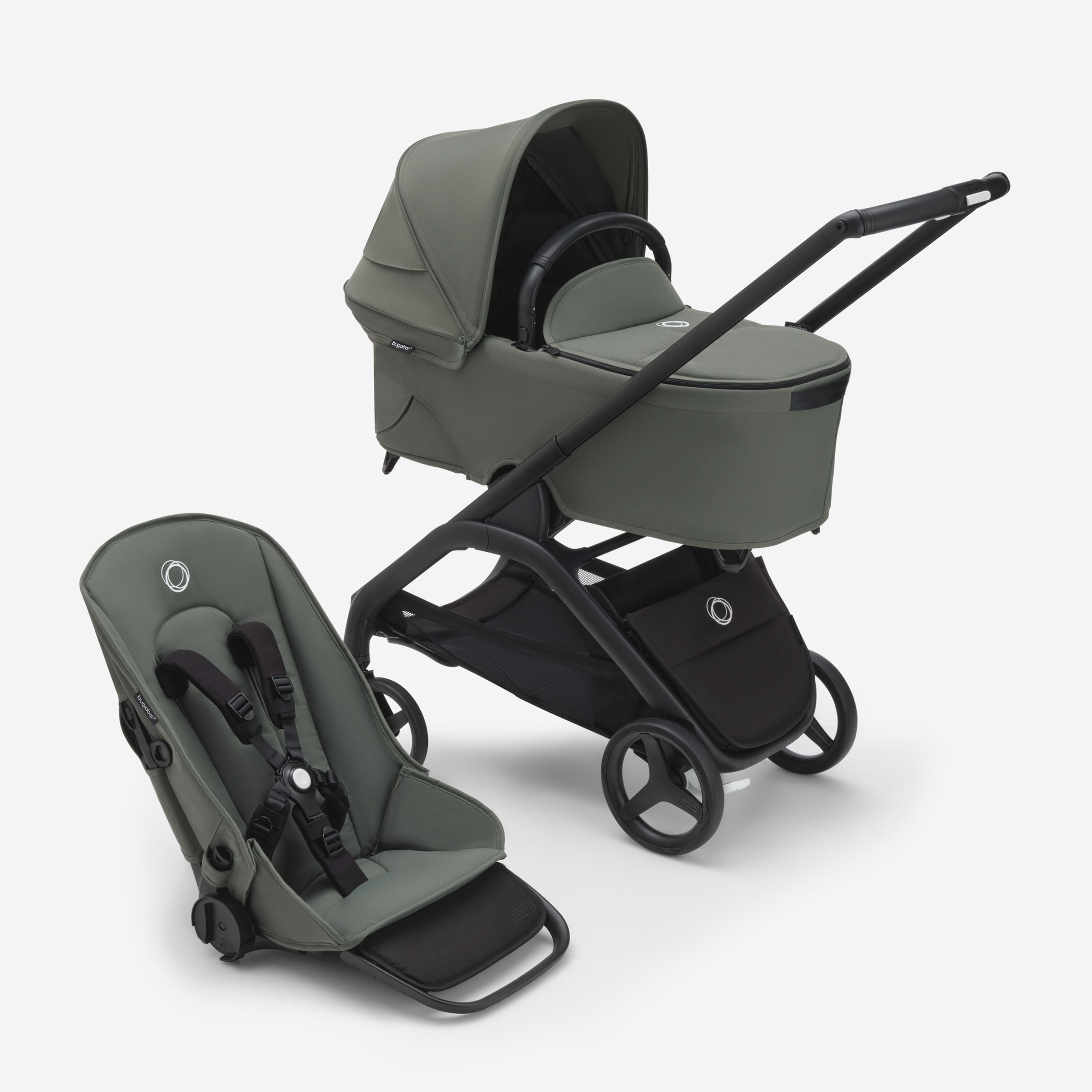 bugaboo deutschland Bugaboo Dragonfly Sitz & Liegewanne Black/Forest Green – Reinartz Babyland