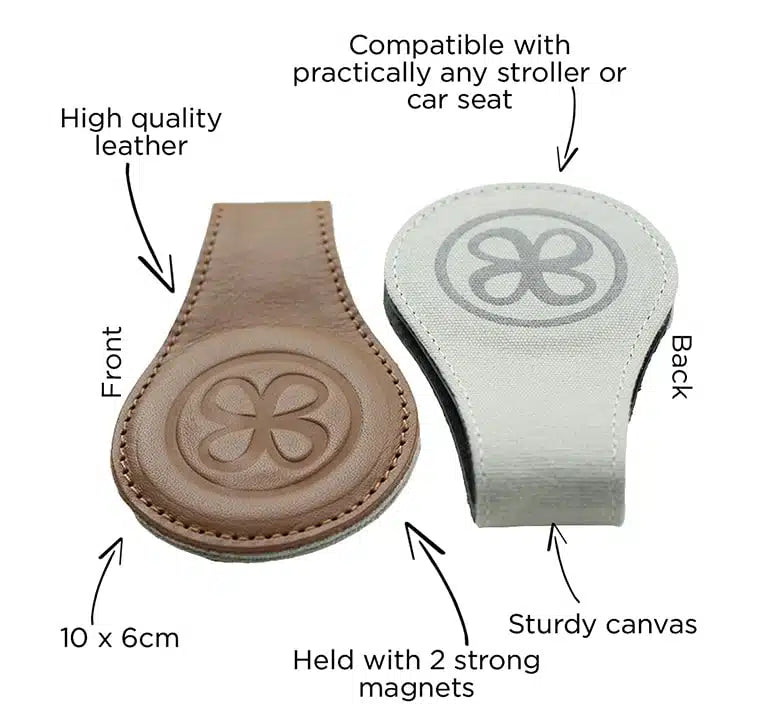 Cloby Magnet Lederclips beige/grey
