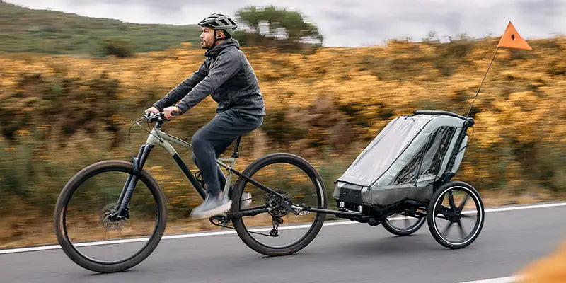 ABC Design Tour - Fahrradanhänger mit 2 Sitzen & Lufträdern - Olive