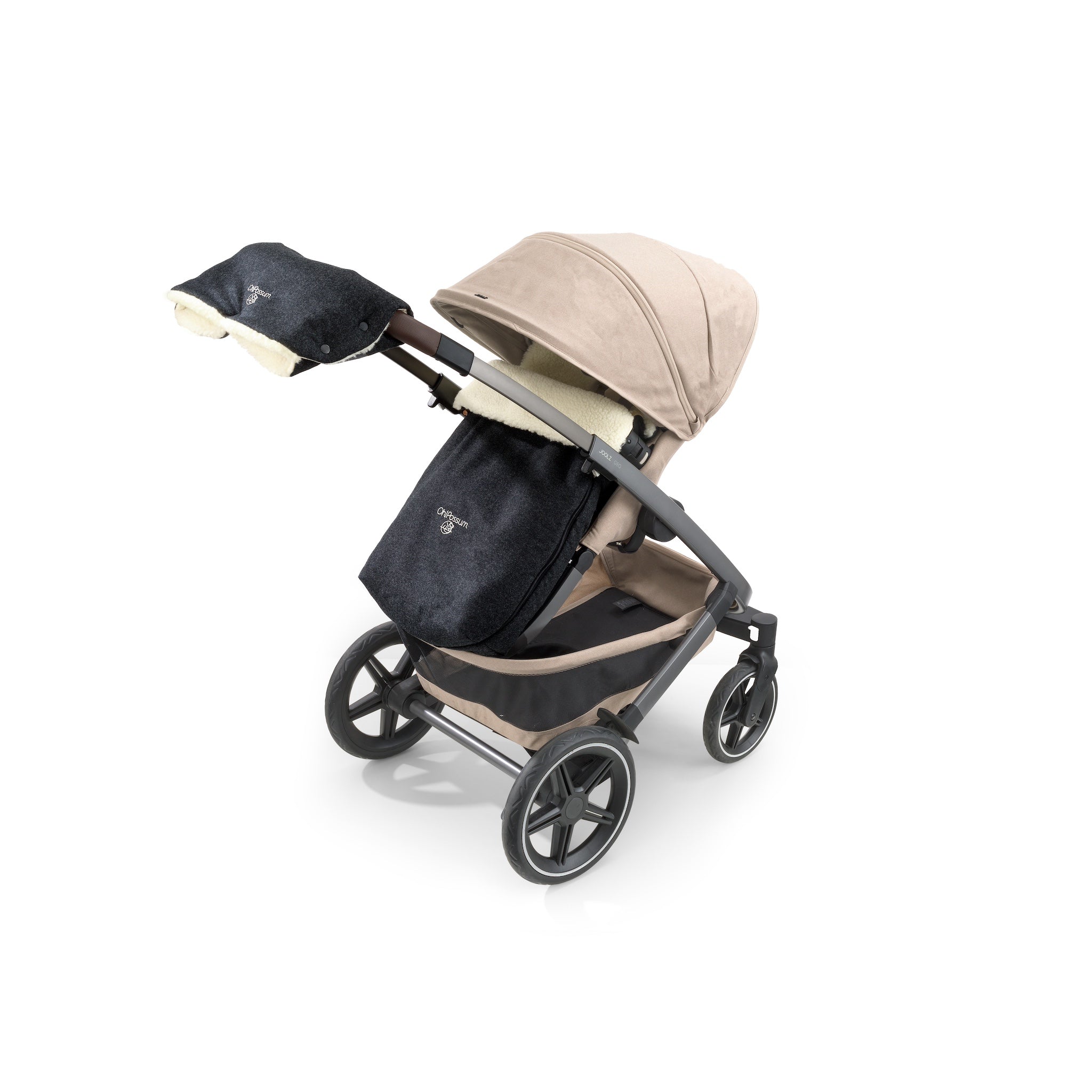 Merino Wolle Handmuff anthrazit