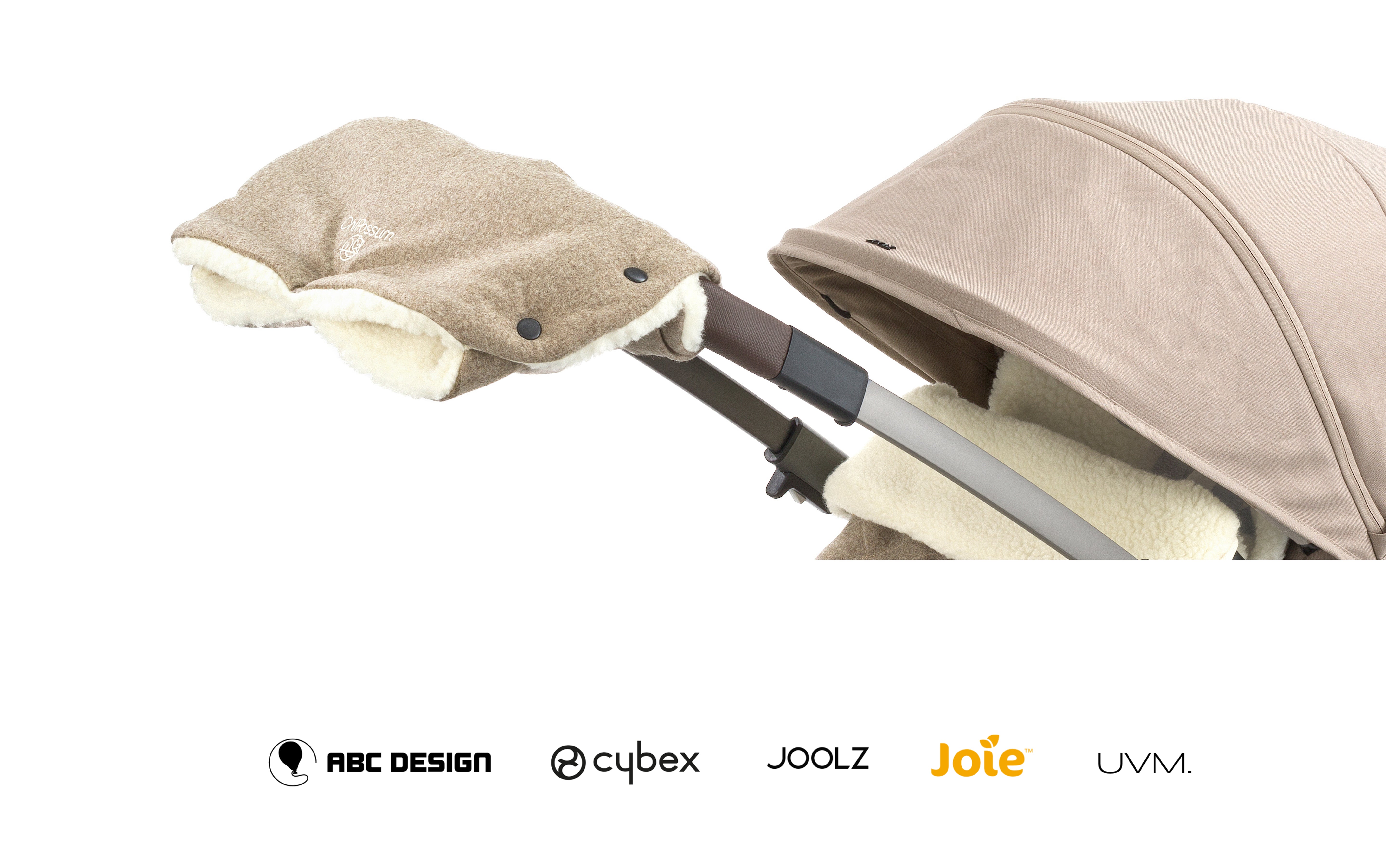 Merino Wolle Handmuff beige
