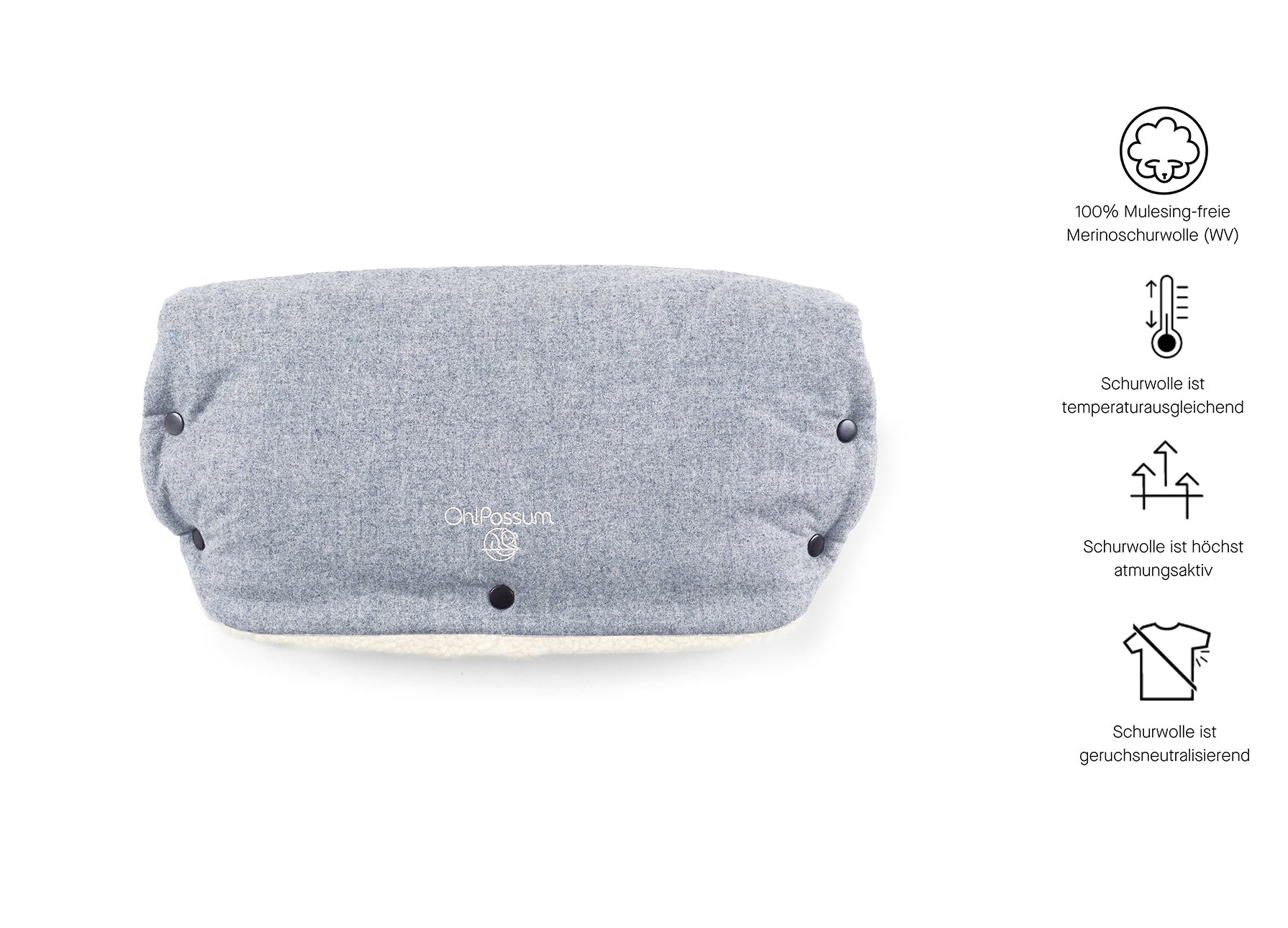 Merino Wolle Handmuff clay