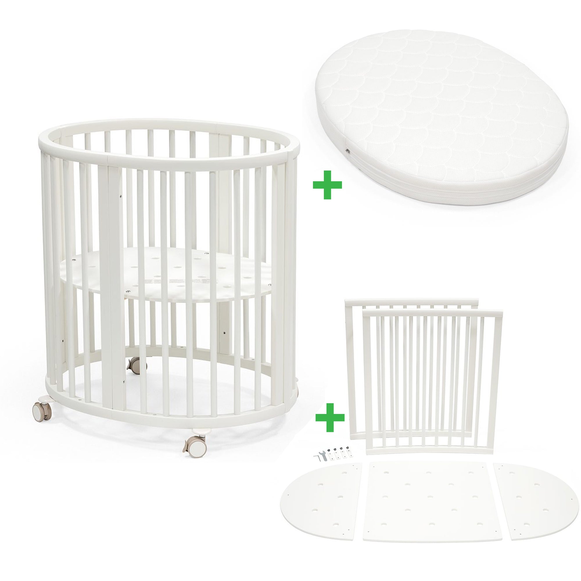 Stokke Sleepi mini V3 + Umbausatz + Matratze - weiss