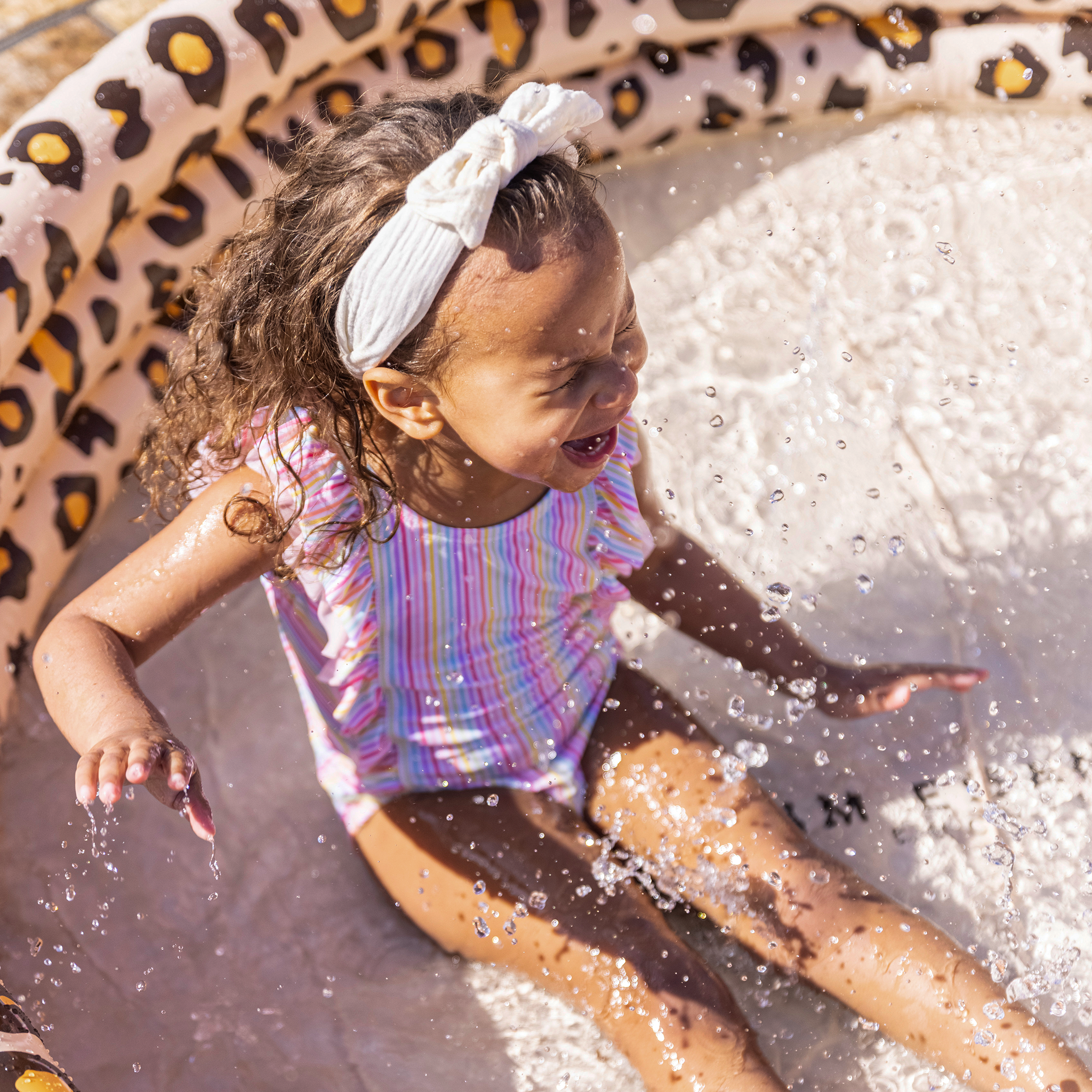 Swimming Pool Leopard Beige, 150 cm