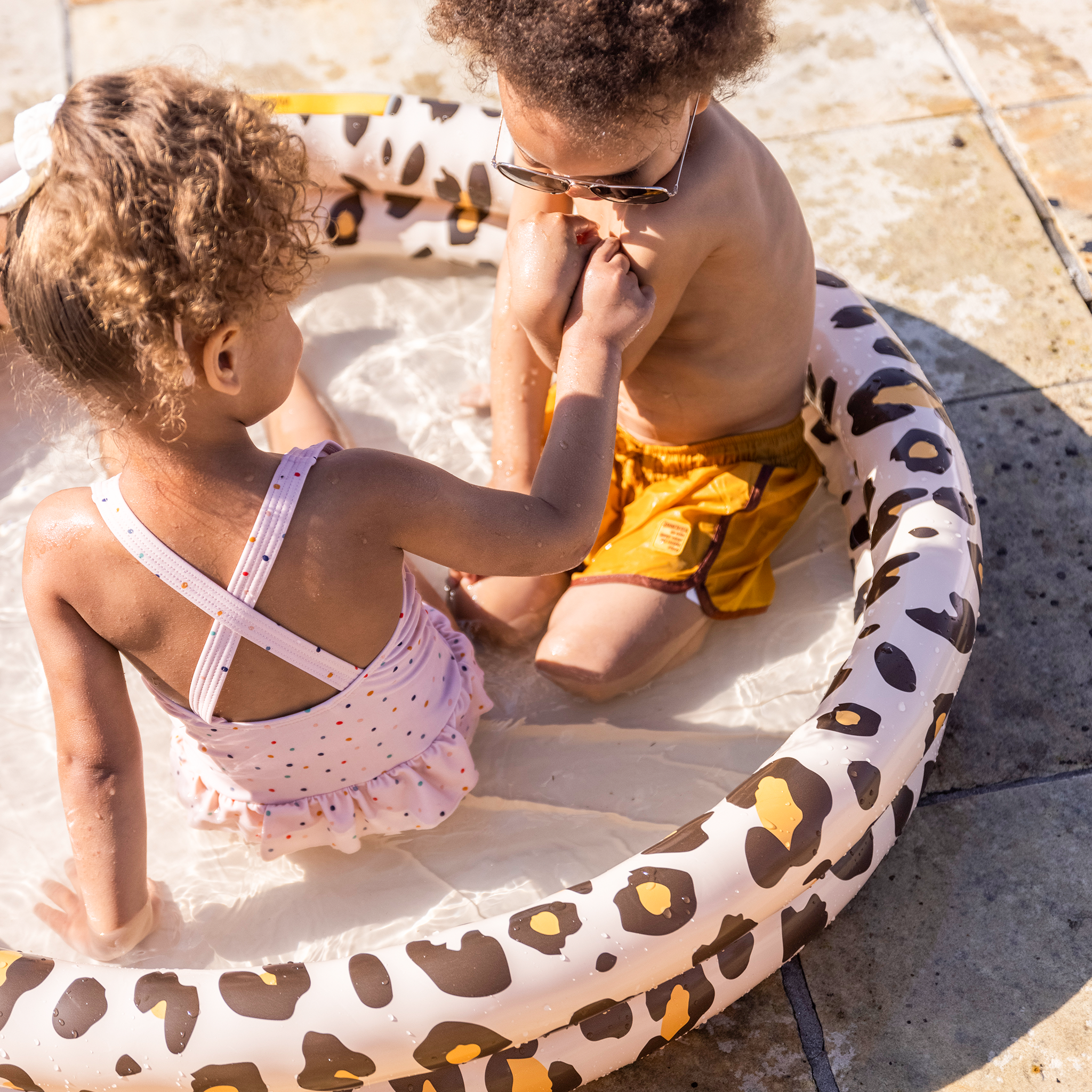 Swimming Pool Leopard Beige, 100 cm