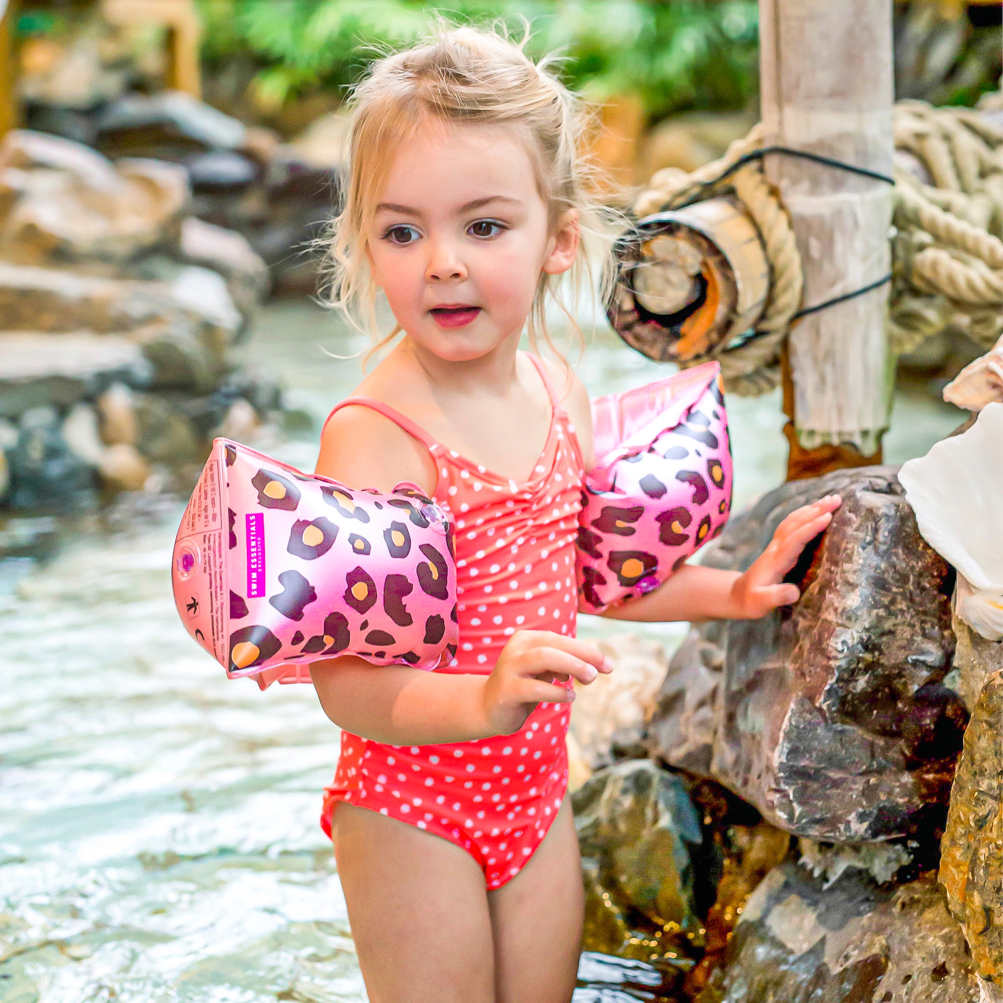 Schwimmflügel Leopard Rose Gold, 2-6 Jahre