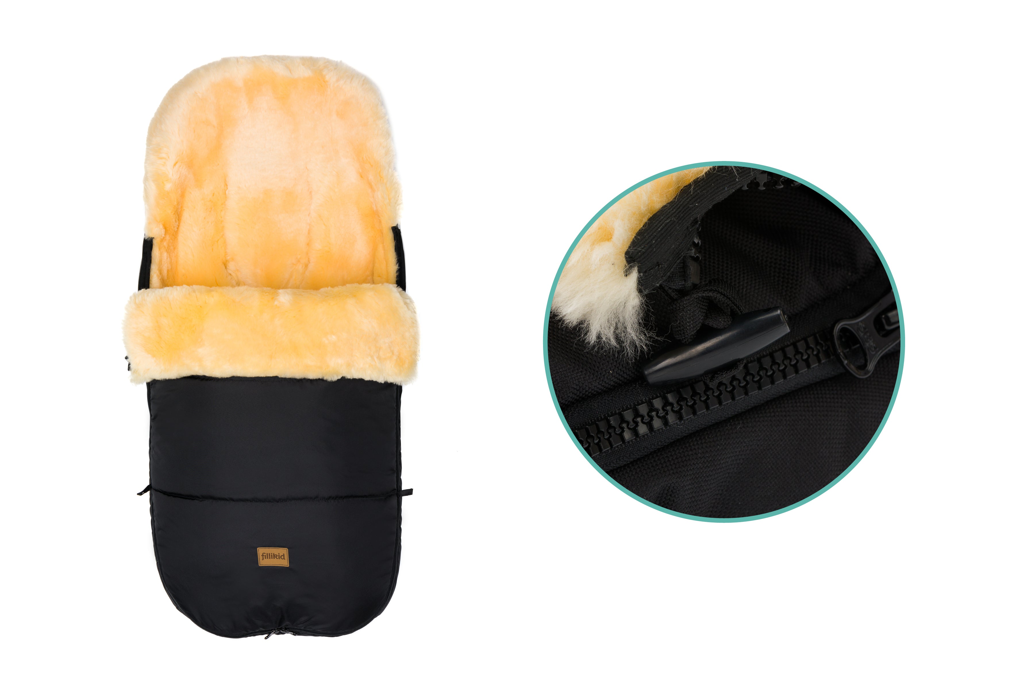 Fillikid Makalu Winterfußsack Lammfell - für ergonomische Sitze (Bugaboo, Joolz u. a)