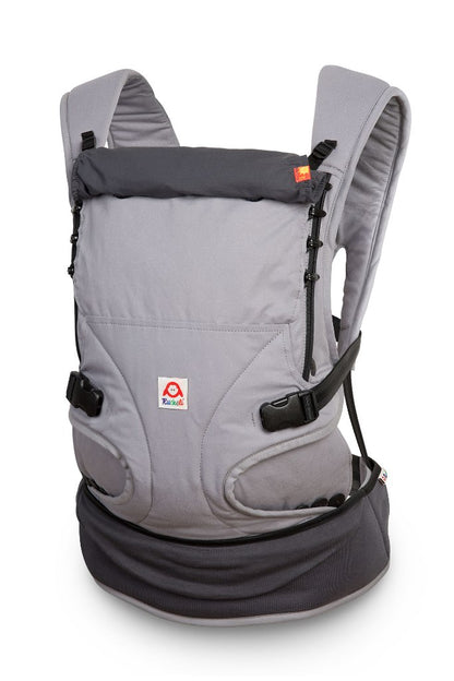 Babytage Ruckeli Smoky Grey, bequem, ergonomisch für das baby, ab 3,2kg, auch als Hüfttrage nutzbar