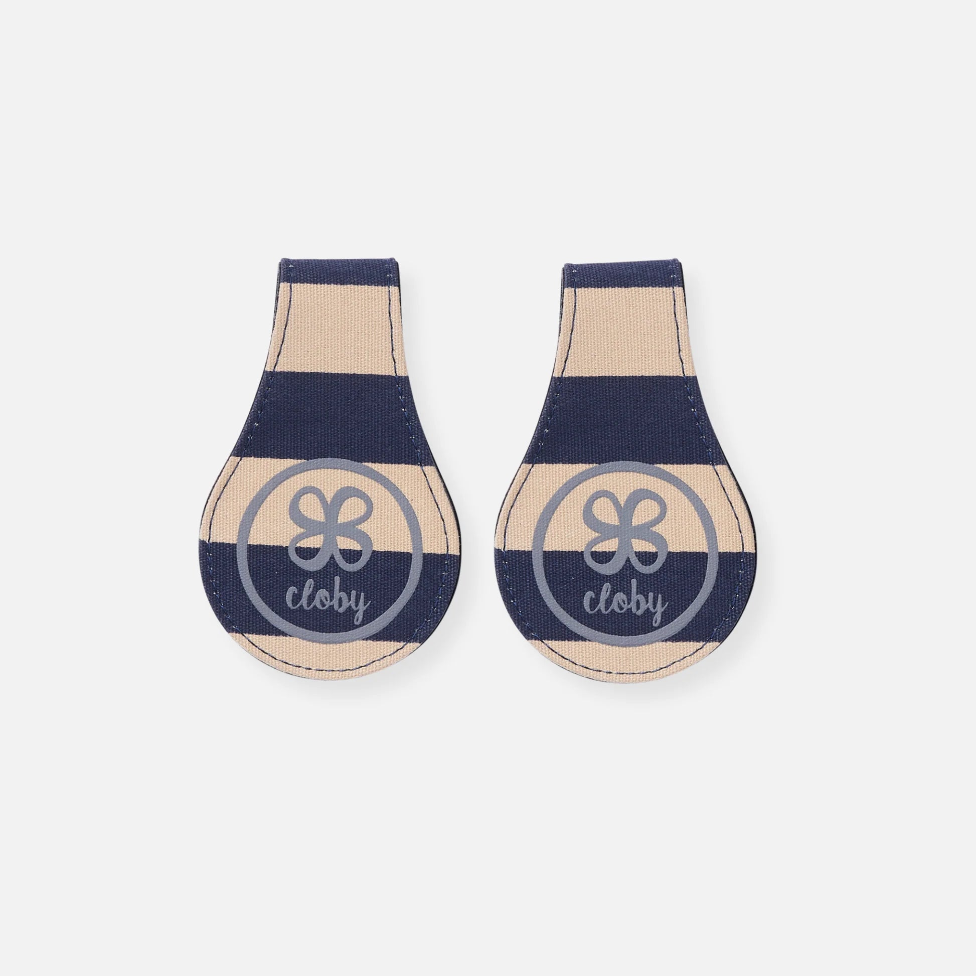 Cloby Magnet Lederclips navy / navy-stripes