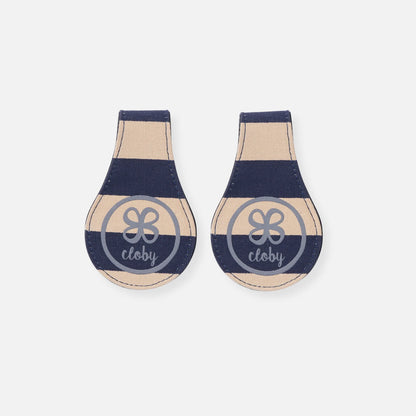 Cloby Magnet Lederclips navy / navy-stripes
