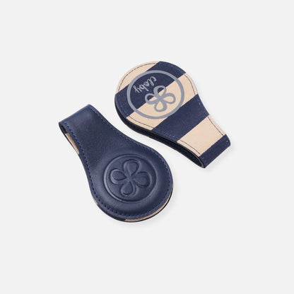 Cloby Magnet Lederclips navy / navy-stripes
