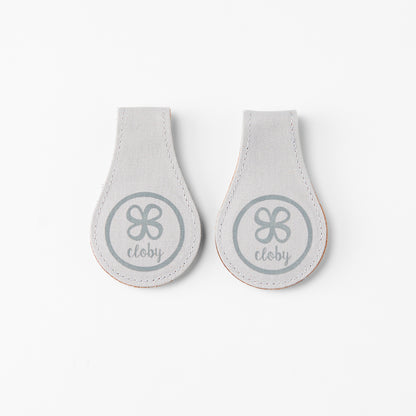 Cloby Magnet Lederclips braun/grau