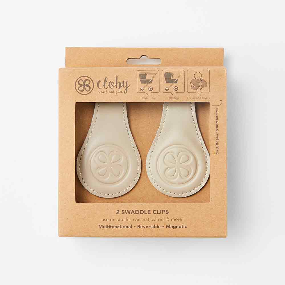 Cloby Magnet Lederclips beige/grey