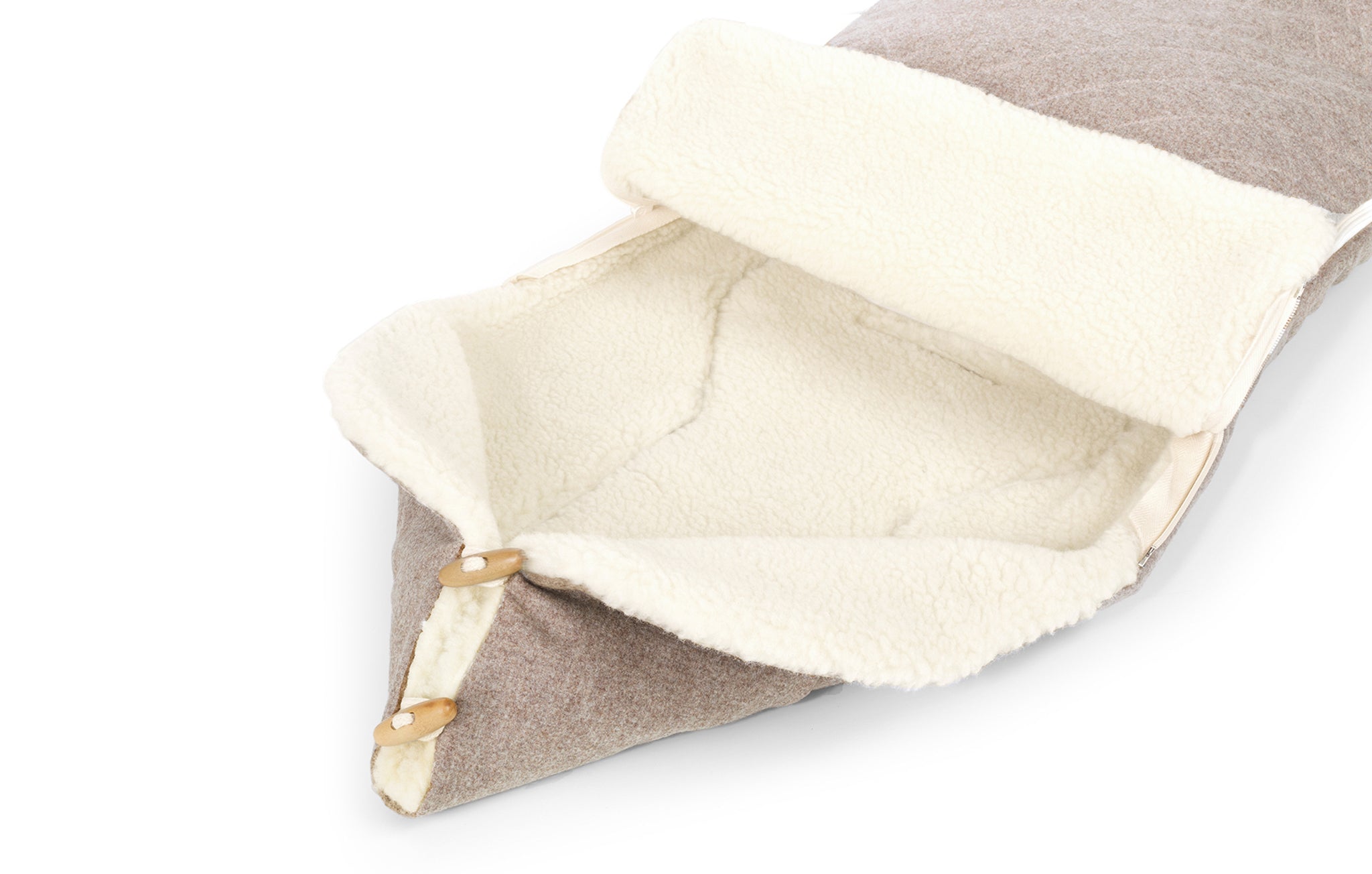 Merino Woll-Fußsack Wombat Beige/Sesam